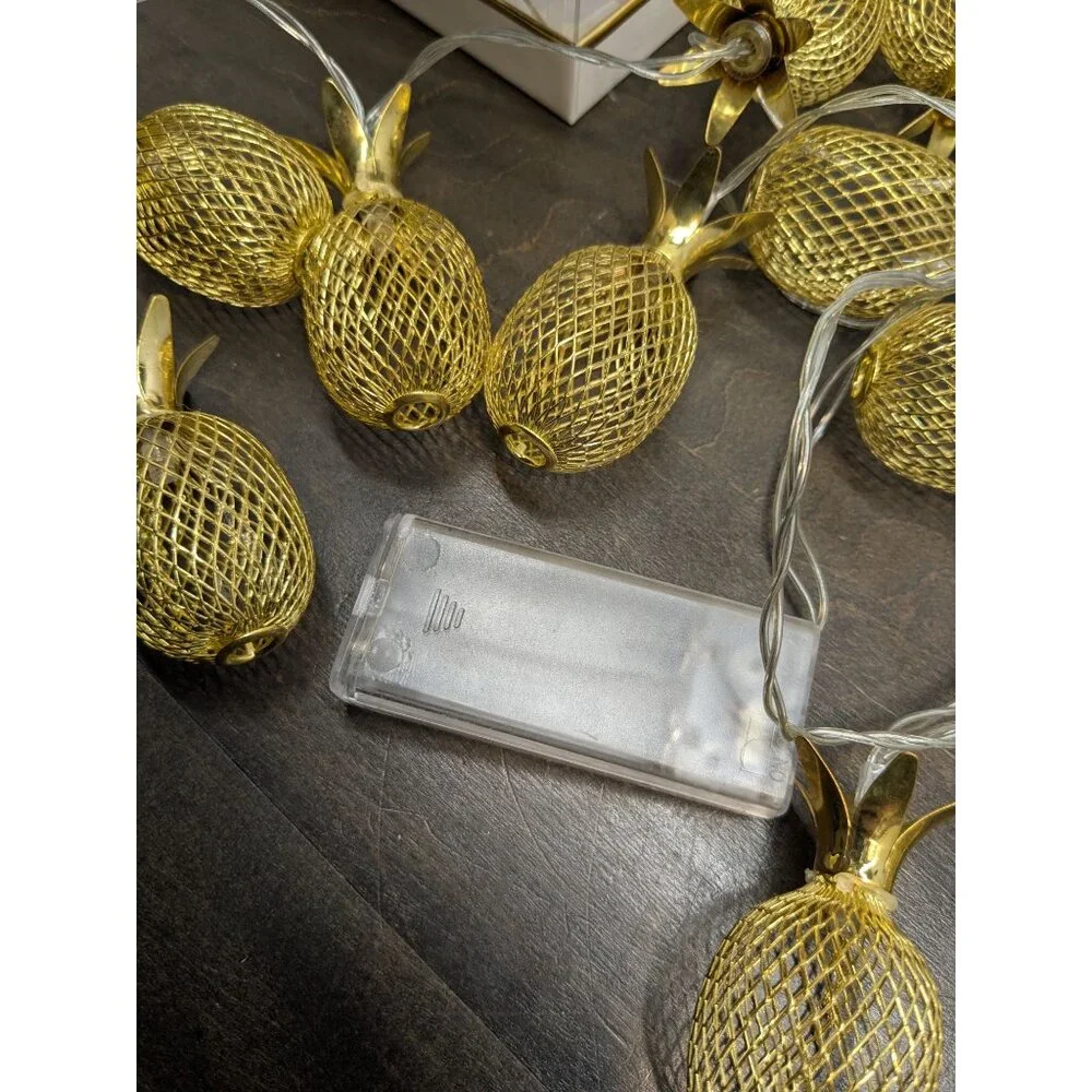 Tommy Bahama Golden Pineapple Battery-Operated String Lights 2 Sets Of 10 AA